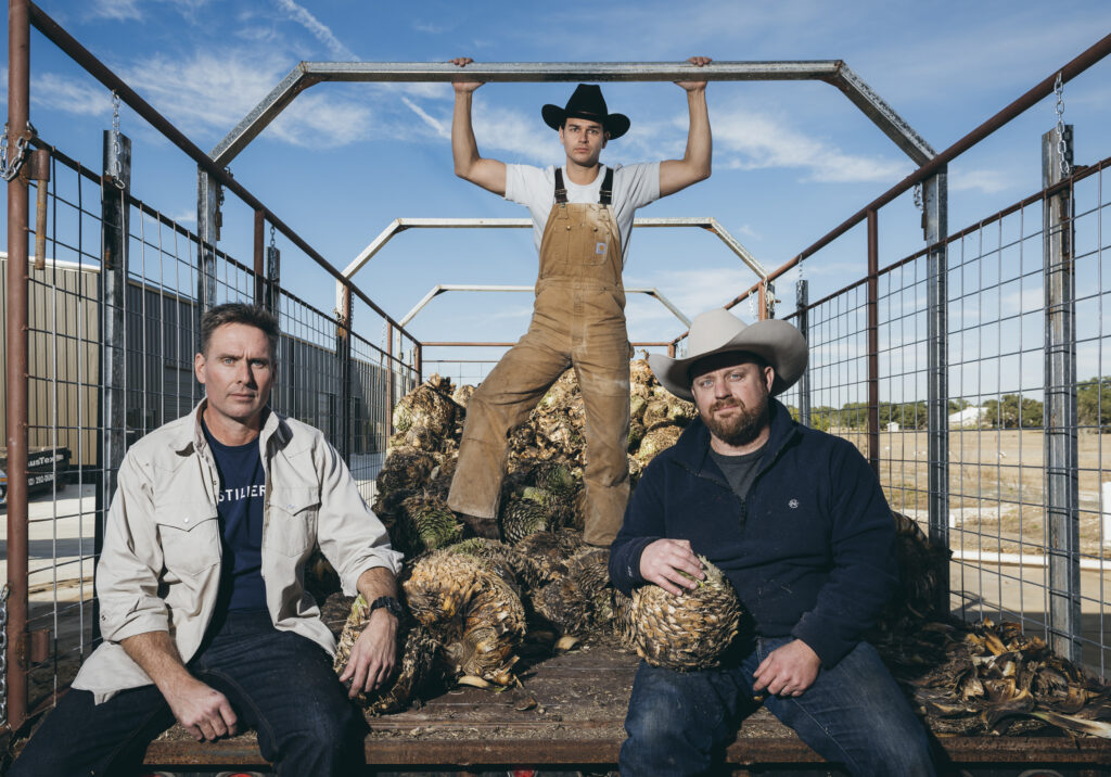 Photo of Desert Door Founders with Sotol in Wagon for Harvesting - Photo by John Davidson