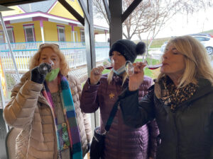 Susan, Kristin, and I tasting some Tobin James Wine