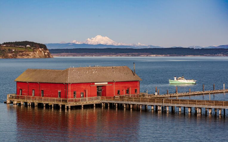 Coupeville Wharf with Mt. Baker in Background