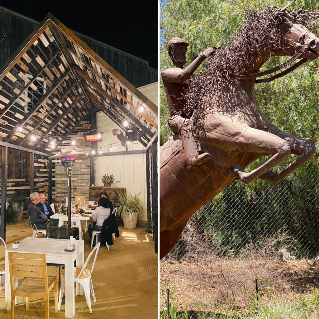 Horse Sculpture and Small Barn Restaurant in Temecula