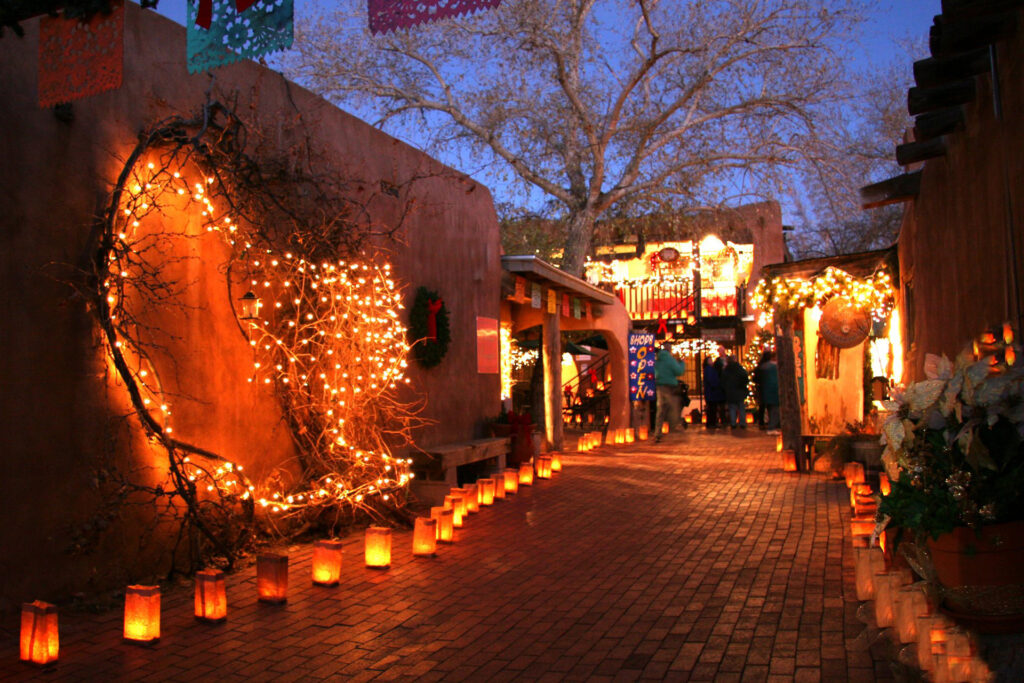 Old Town Lined with Luminaria