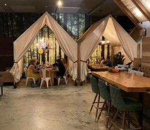 Tents for Groups to Dine at One Door North, the sister restaurant