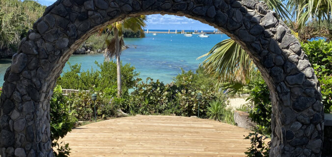 A Moongate, a stone arch and national symbol of the island offering love and eternal happiness