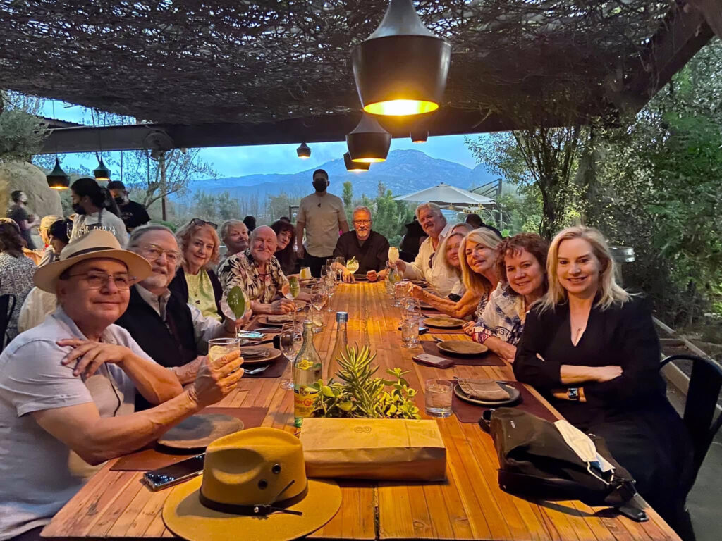 Our group at the outdoor dining table at Fauna