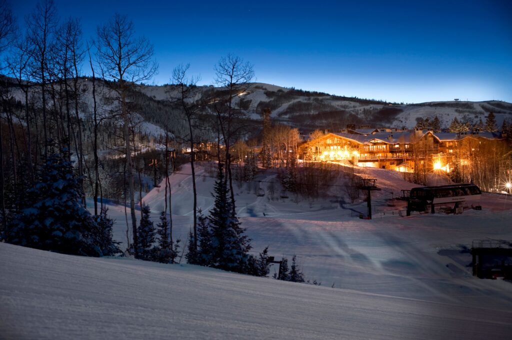 Stein Eriksen Lodge at Night in Park City, UT