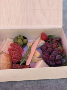 Hope's Charcuterie Box with Meats, Cheeses, and Grapes