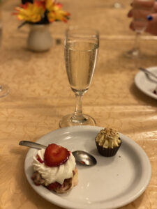 Prosecco with Strawberry and Chocolate Pastries