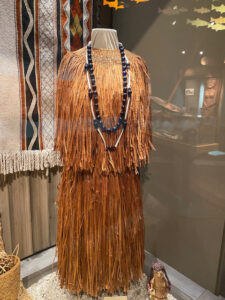 Suquamish woman's dress made of shredded cedar bark