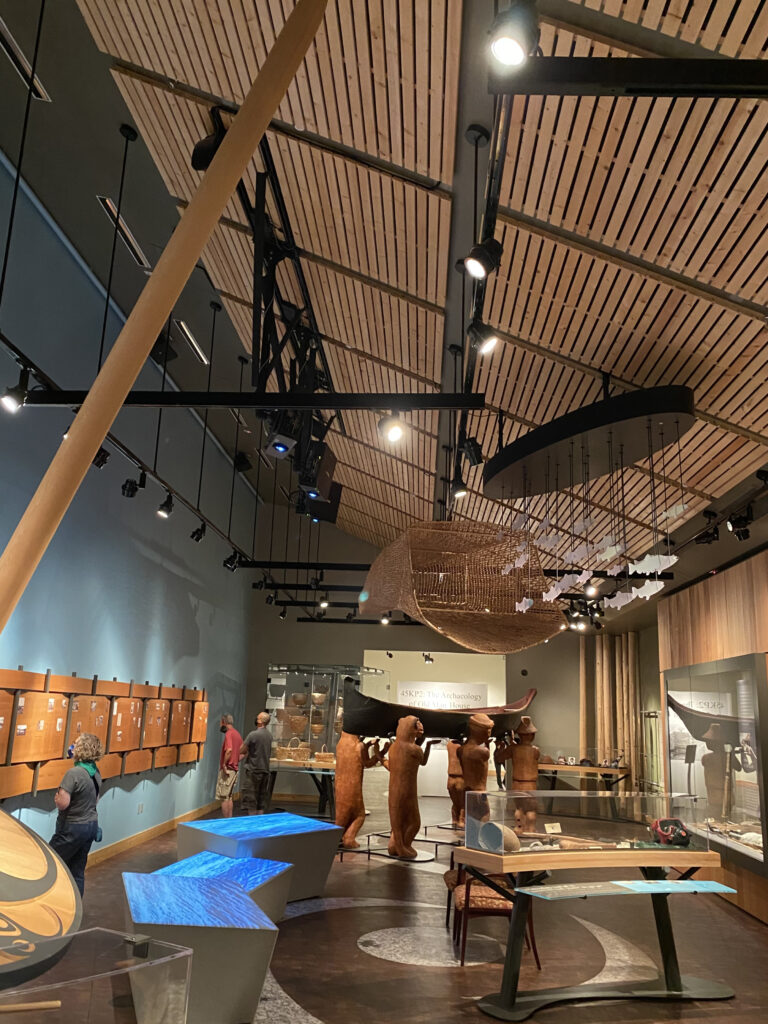 Interior of the Suquamish Museum built in the long house style