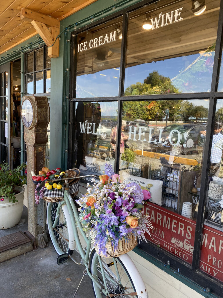 Historic Port Gamble General Store with a Bicycle in front