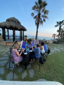 Paint and Sip class near the Palapa Fiesta overlooking the Sea of Cortez