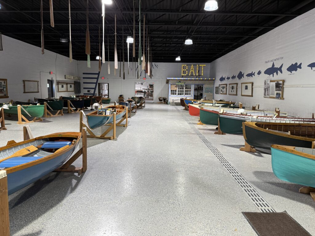 Finger Lakes Boating Museum Interior with a Wide Variety of Boats